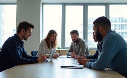 Nordic Mobile Support team collaborating in minimalist office