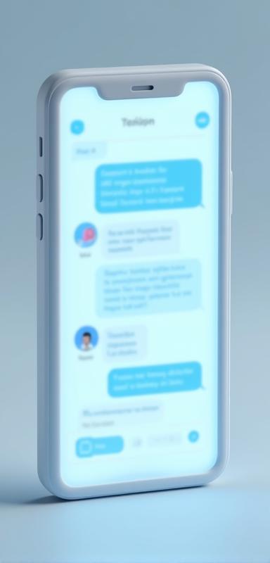 AI chatbot dialog UI demo on mobile